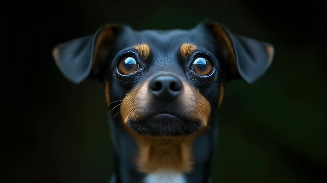 Close-up of a curious dog's face
