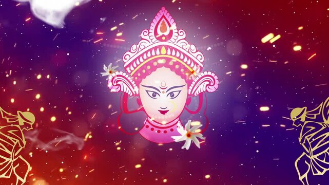 Durga Puja animated Background with Camera Zoom In effect