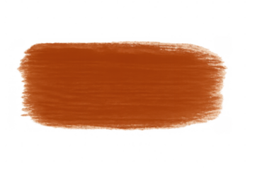 Horizontal orange paintbrush stroke with rough edges isolated on transparent background, ideal for adding a touch of color to designs