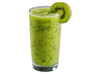 Bright green smoothie with spinach and kiwi, refreshing summer drink packed with nutrients and flavor. Perfect for healthy lifestyle and delicious way to stay hydrated