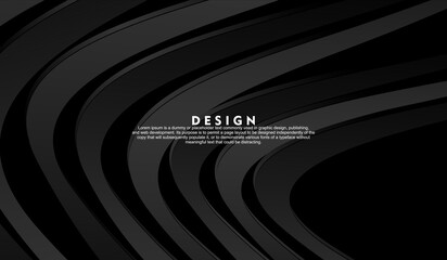 Abstract futuristic dark black background with wave design. Realistic 3d wallpaper with luxurious flowing lines. Perfect background for posters, websites, brochures, banners, applications, etc.	
