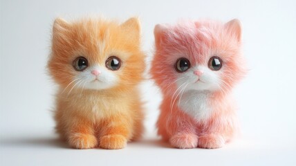 Two Adorable Fluffy Kittens Sitting Together With Large Eyes, 8 august cat day