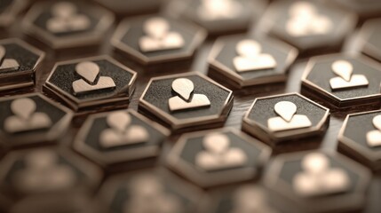Strategic hr management concept with chessboard design featuring user icons representing workforce planning and strategy