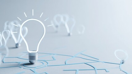 Innovative opportunity map conceptual icon illustrating idea sources and pathways for creative solutions and growth