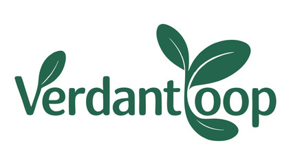 Fototapeta premium Verdantloop Logo - Circular Leaf Design