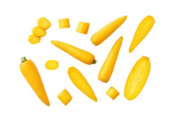 Yellow carrot ribbons curled artistically for high-end restaurant menus and gourmet garnish tutorials