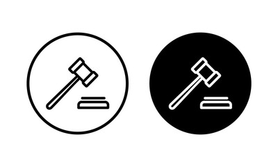 Gavel icon vector illustration. judge gavel sign and symbol. law icon. auction hammer