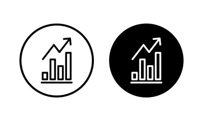 Growing graph Icon vector illustration. Chart sign and symbol. diagram icon