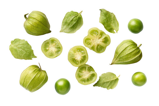 Purple tomatillo slices form vibrant pattern perfect for Mexican barbecue-sauce packaging