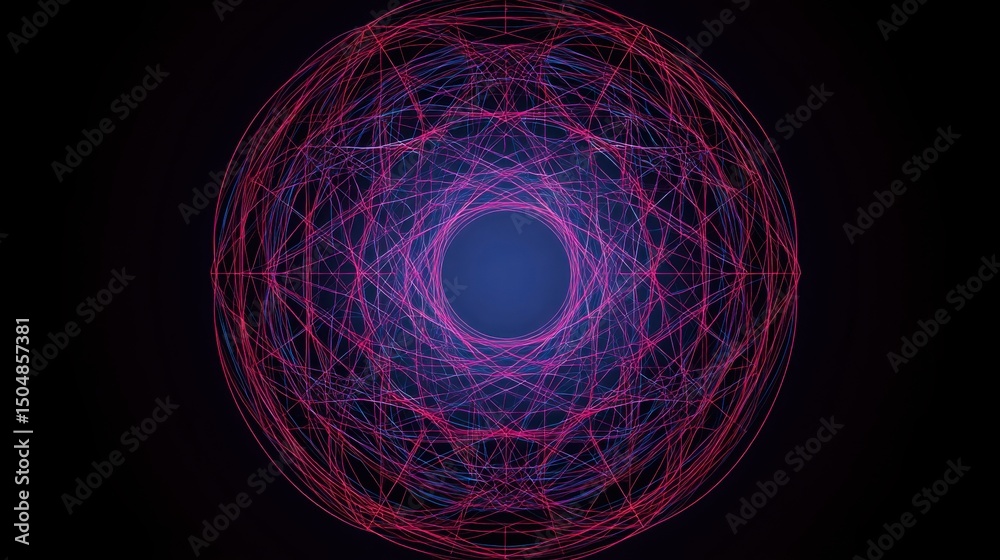 Poster quantum optimized harmonic structure matching engine icon with intricate design representing advance