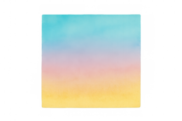 Watercolor gradient blending soft blue, pink, and yellow hues, providing delicate transparent background for creative design applications