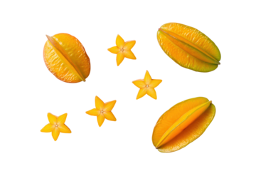 Minimal starfruit motif on transparent background supplies luminous accent to reusable beach-tote graphics