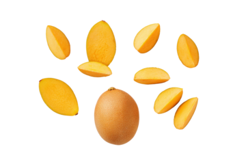 Sapodilla slices grid on transparent background perfect for pastry filling charts and exotic jam labels