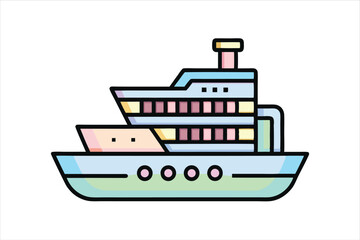 Nautical Transport Vessel Vector Drawing for Projects