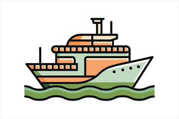 Obraz premium Ocean Vessel Vector Illustration with Clean White Background