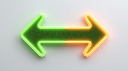 Double Arrow Sign  Choice  Direction  Path  Green  Orange  Neon  Studio Shot