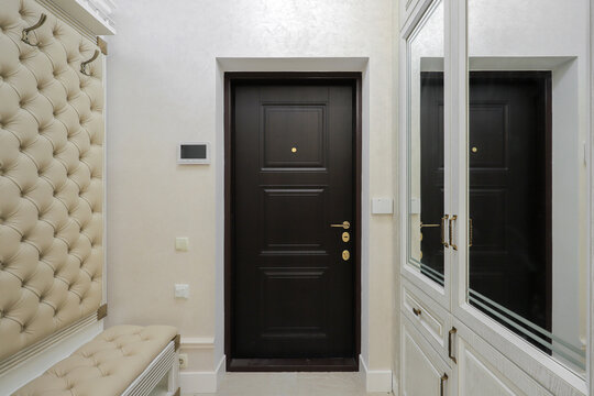 Entrance door inside an apartment interior