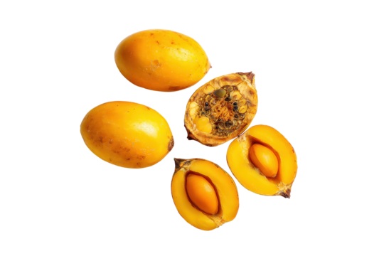 Organised pequi kernel grid on transparent background great for Cerrado-protein powder charts and eco-packaging