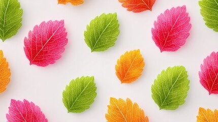 Obraz premium Colorful Leaf Pattern Autumnal Design Nature Background Botanical Texture