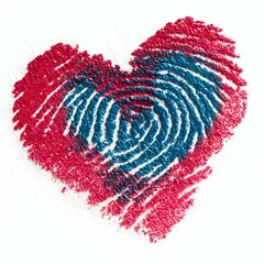 journey customer marketing emotional A creative representation of love and identity, featuring a heart created with fingerprint patterns, symbolizing uniqueness and connection.