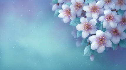 Obraz premium Soft Blue Watercolor Blossoms Spring Floral Design Beautiful Nature Background