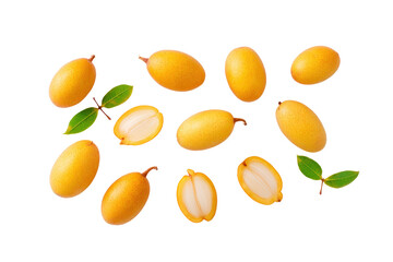 Minimal murici slice motif on transparent background supplies earthy accent to rainforest-conservation merch