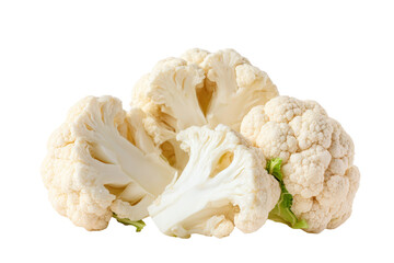 Whole mini cauliflower isolated on transparent background evokes gourmet presentation for low-carb recipe branding