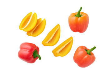 Neat yellow-pepper ring grid on transparent background perfect for snack-pack pattern mock-ups