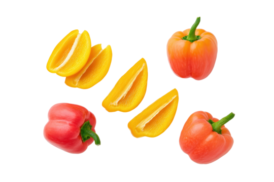 Neat yellow-pepper ring grid on transparent background perfect for snack-pack pattern mock-ups