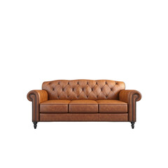 Luxurious Brown Leather Chesterfield Sofa - Classic Design for Home Interiors