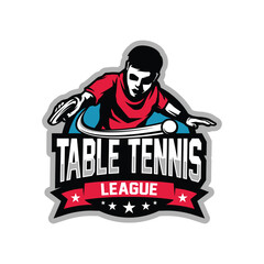 Table Tennis Tournament Logo Design Vector