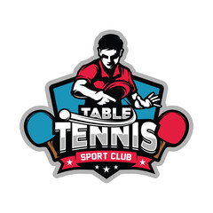 Table Tennis Tournament Logo Design Vector