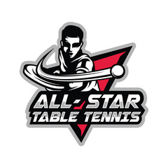 Table Tennis Tournament Logo Design Vector
