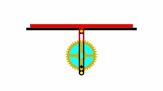 Seamless quick return mechanism animation.  Reciprocating linear motion.  Actual application for shaper machine, Slotter machine, metal cutting machine, etc.