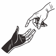 Obraz premium Black Human Hand Silhouettes – Minimalist Vector Design