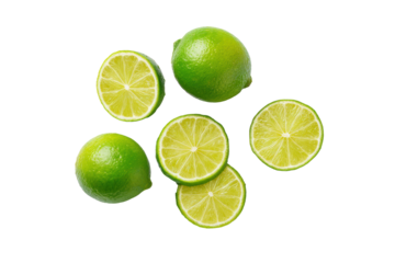 Whole key lime isolated on transparent background injects zesty tropical flair into margarita mix branding