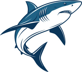 Shark vector art illustration with white background 