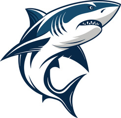 Shark vector art illustration with white background 