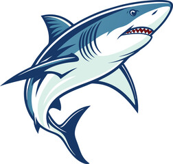 Shark vector art illustration with white background 