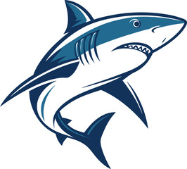 Shark vector art illustration with white background 