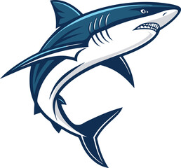 Shark vector art illustration with white background 