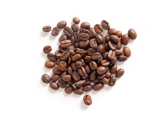 Coffee beans. Isolated on white background. Close up image.