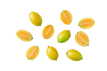 Minimalist cagaita pattern isolated on transparent background, excellent for smoothie-bowl graphics and healthy menu layouts