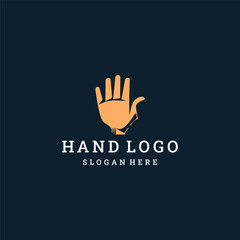 Obraz premium Hand logo vector icon illustration style