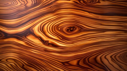 background abstract rich orange wood texture with prominent swirling grain pattern resembling natural waves and knots