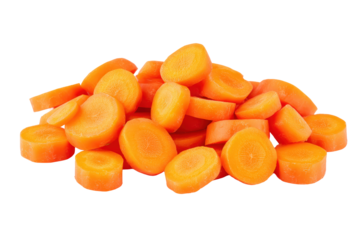 Minimalist baby carrot pattern isolated on transparent background, excellent for detox program ads and meal-prep application icons