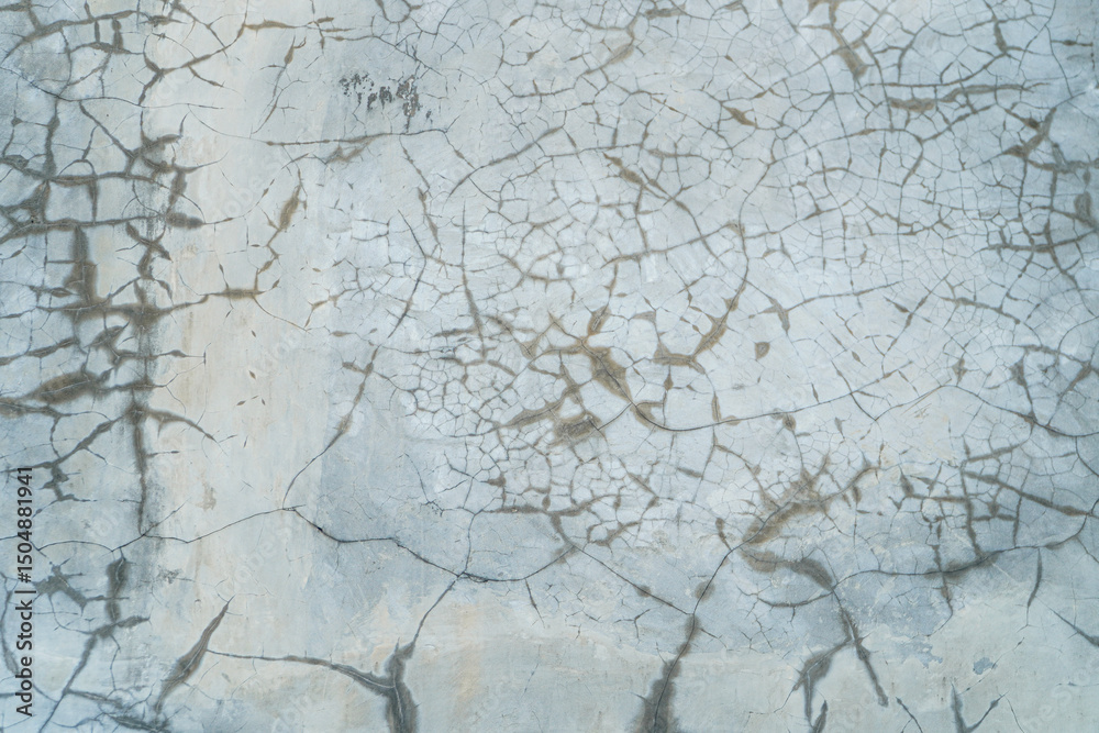 Poster intricate patterns of cracks spread across a textured surface create an abstract and visually captiv