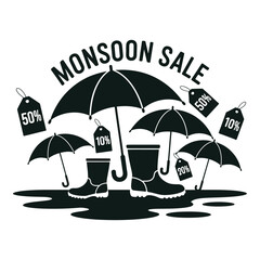 Monsoon Sale Stay dry and save big on rainy day essentials like umbrellas and boots shown in black