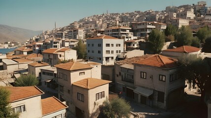 Obraz premium Potrait of the city in Turkey AI Generated Image