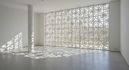 Empty room, Roster motif is a partition between rooms which has the main function as a hole for air circulation and lighting during the day in a room